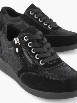 Black Leather Comfort Sneaker