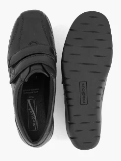 Black Leather Comfort Sneaker Velcro