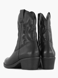 Black Leather Cowboy Boot