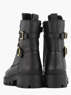 Black Leather Lace Boot