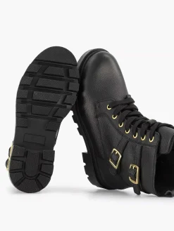 Black Leather Lace Boot