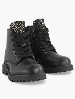 Black Leather Lace Boot