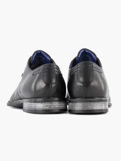 Black Leather Lace-Up Shoe