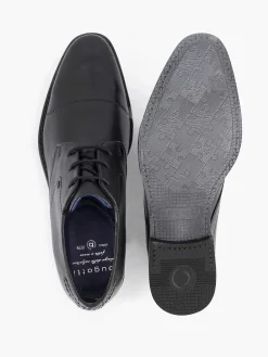 Black Leather Lace-Up Shoe