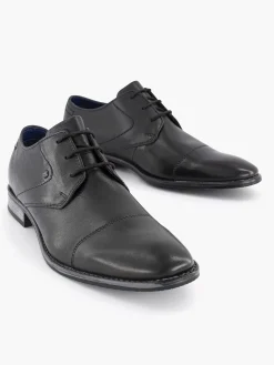 Black Leather Lace-Up Shoe
