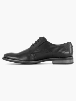 Black Leather Lace-Up Shoe