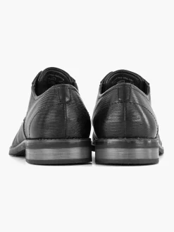 Black Leather Lace-Up Shoe