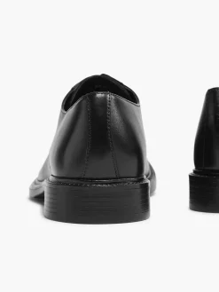 Black Leather Lace-Up Shoe