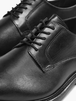 Black Leather Lace-Up Shoe