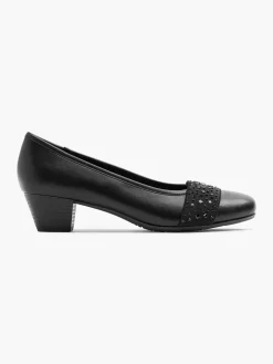 Black Leather Pump