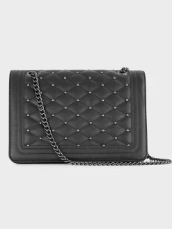 Black Padded Shoulder Bag