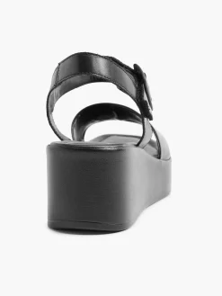 Black Platform Leather Sandal
