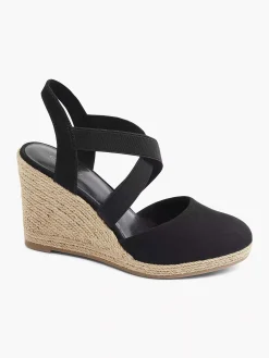 Black Sandal Wedge Heel