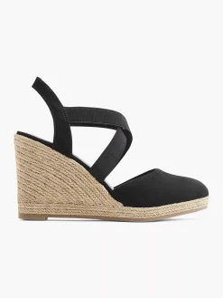 Black Sandal Wedge Heel