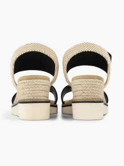 Black Sandalette Wedge Heel