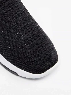 Black Slip-On Rhinestones