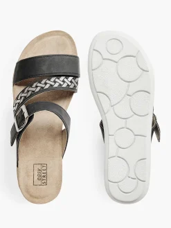 Black Slipper Buckle Closure