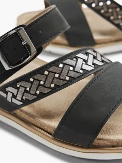 Black Slipper Buckle Closure