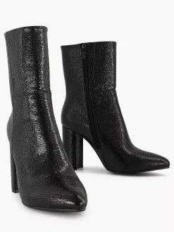 Black Snake Print Ankle Boot