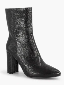 Black Snake Print Ankle Boot