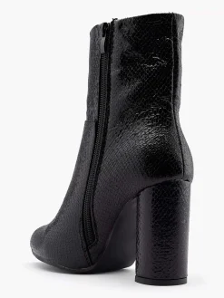 Black Snake Print Ankle Boot