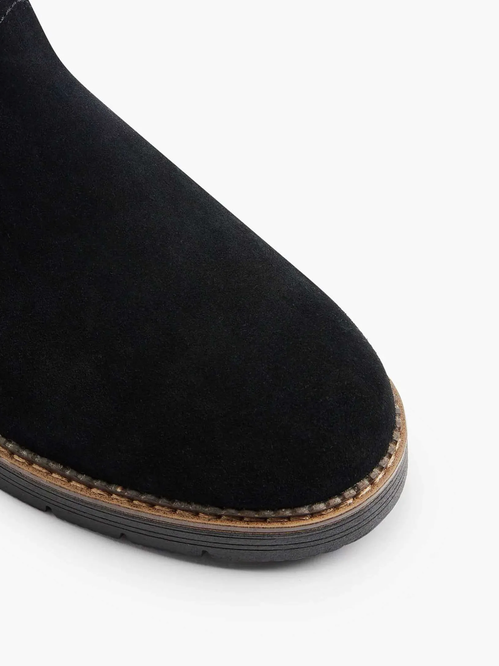 Black Suede Comfort Ankle Boot Lined
