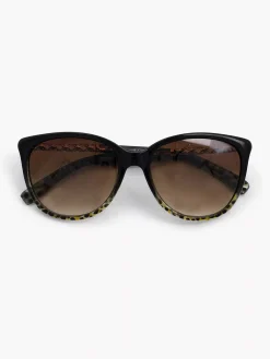 Black Sunglasses With Leopard Print