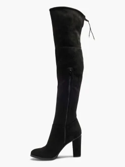 Black Thigh High Boot Heel