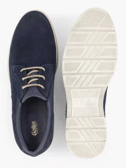 Blue Leather Lace-Up Shoe