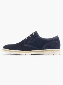 Blue Leather Lace-Up Shoe