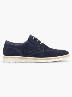 Blue Leather Lace-Up Shoe