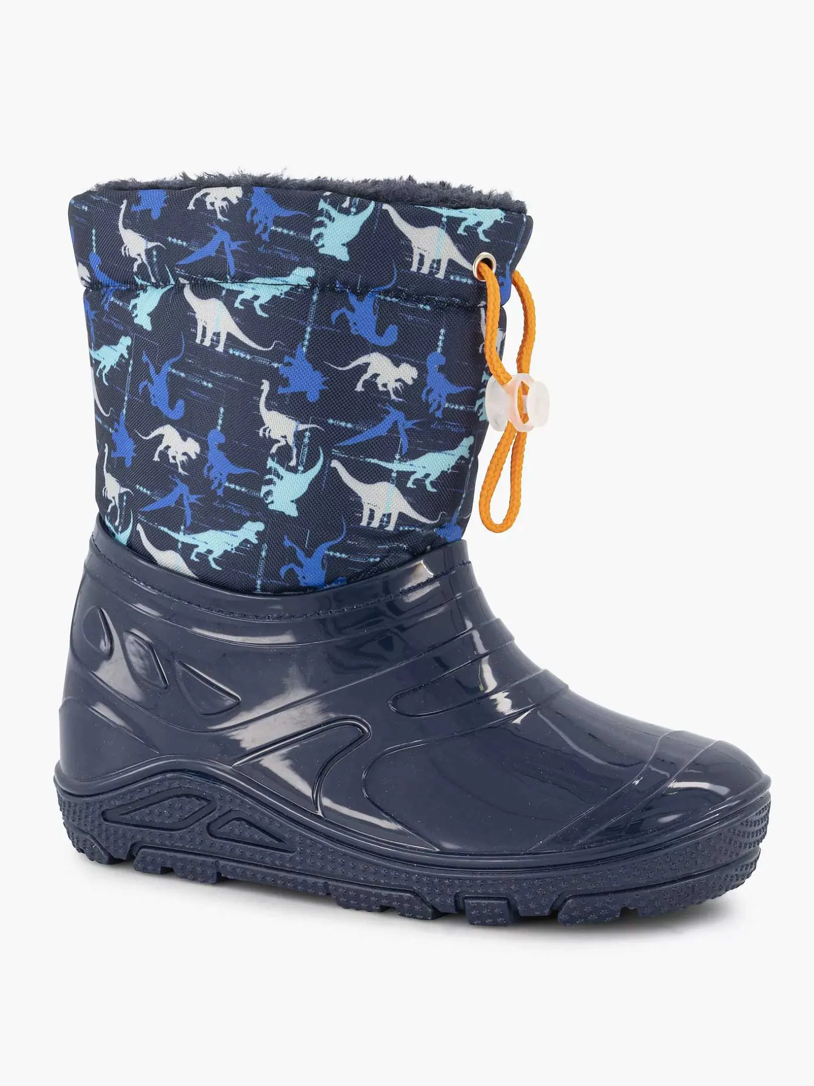 Blue Rain Boot Dino Lined