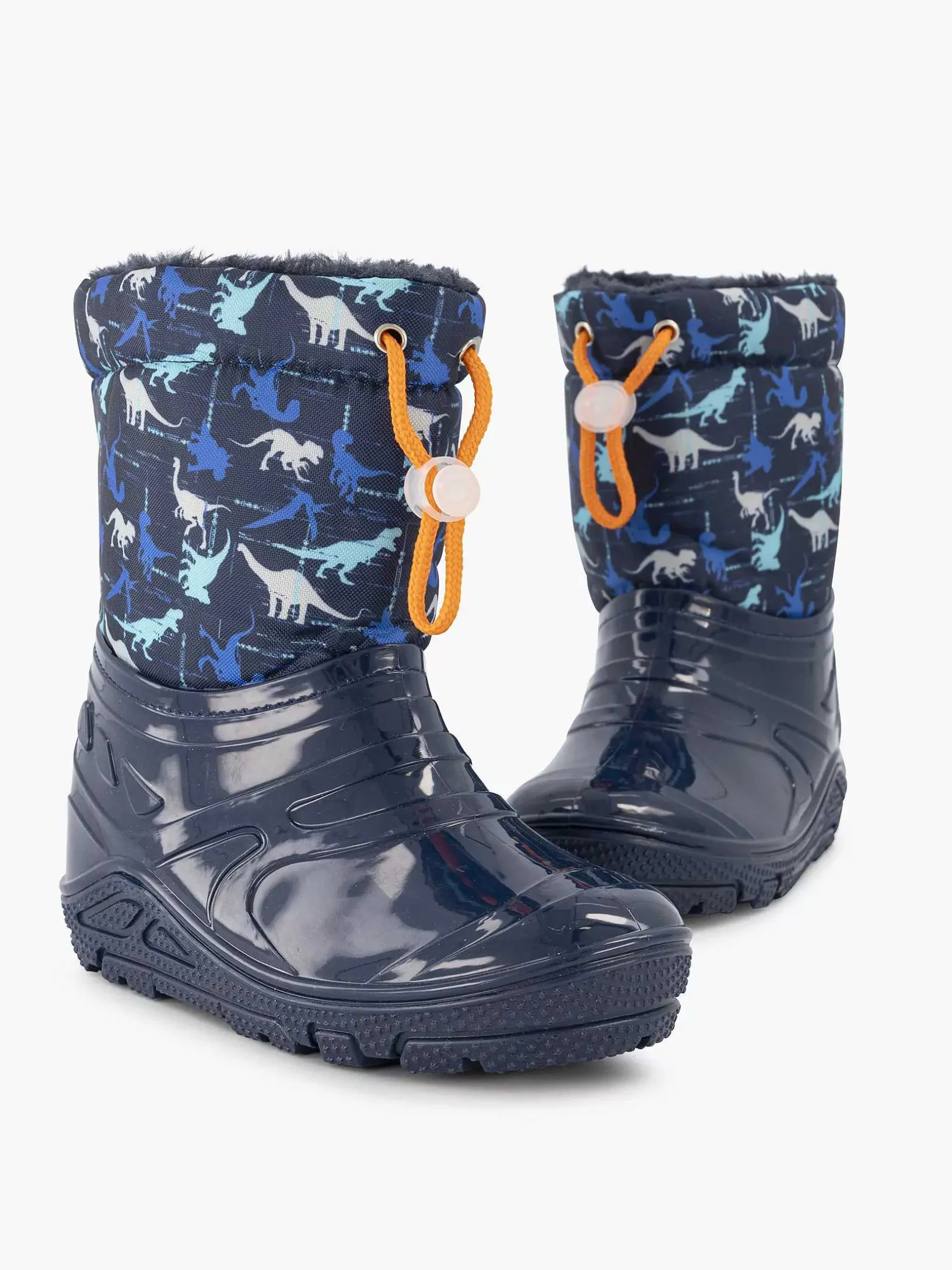 Blue Rain Boot Dino Lined