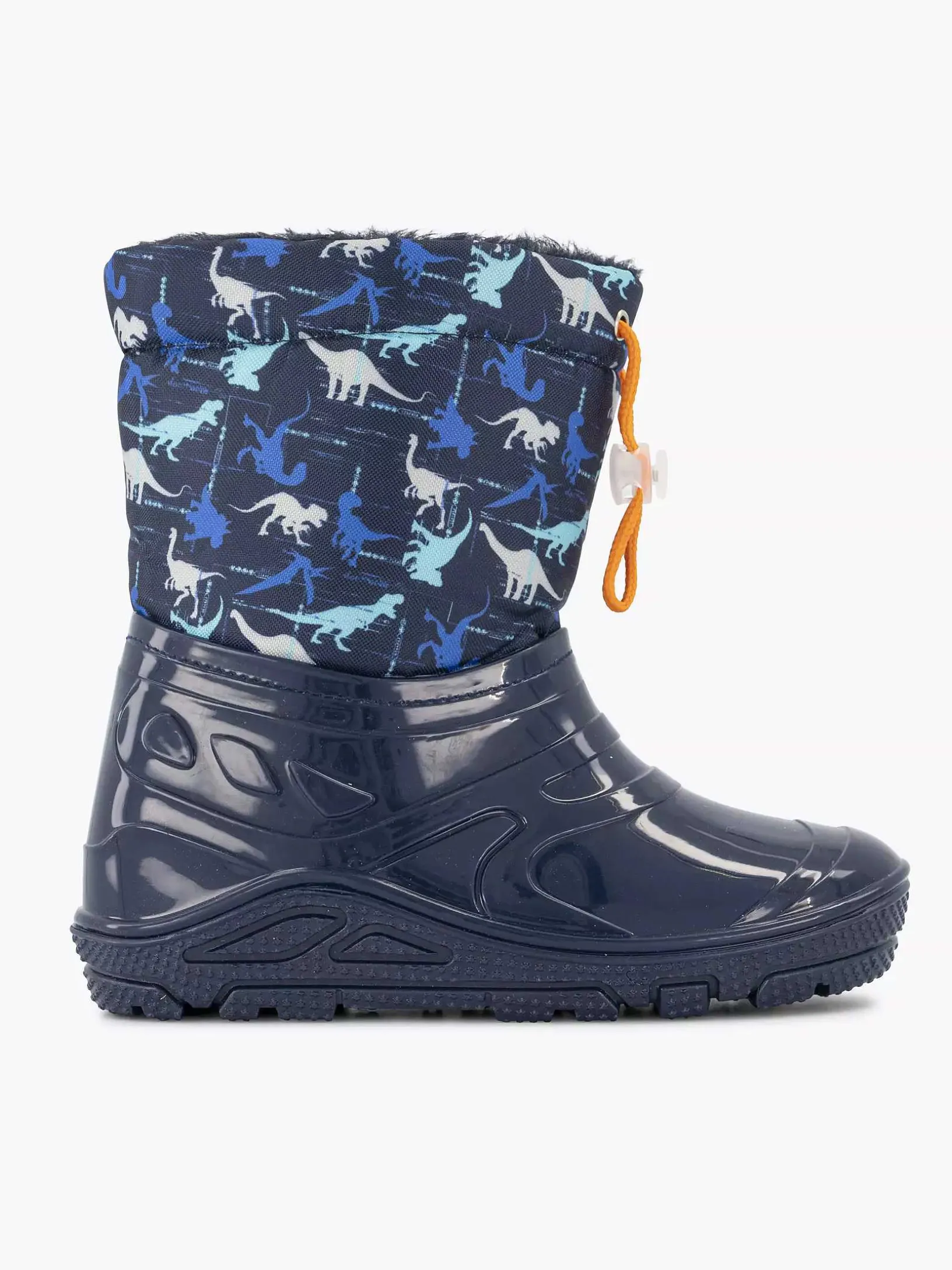 Blue Rain Boot Dino Lined