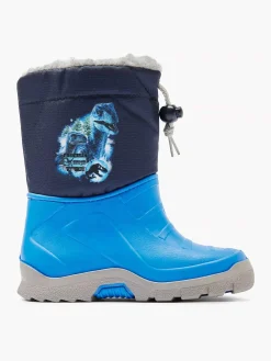 Blue Rain Boot Dino Lined