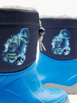 Blue Rain Boot Dino Lined