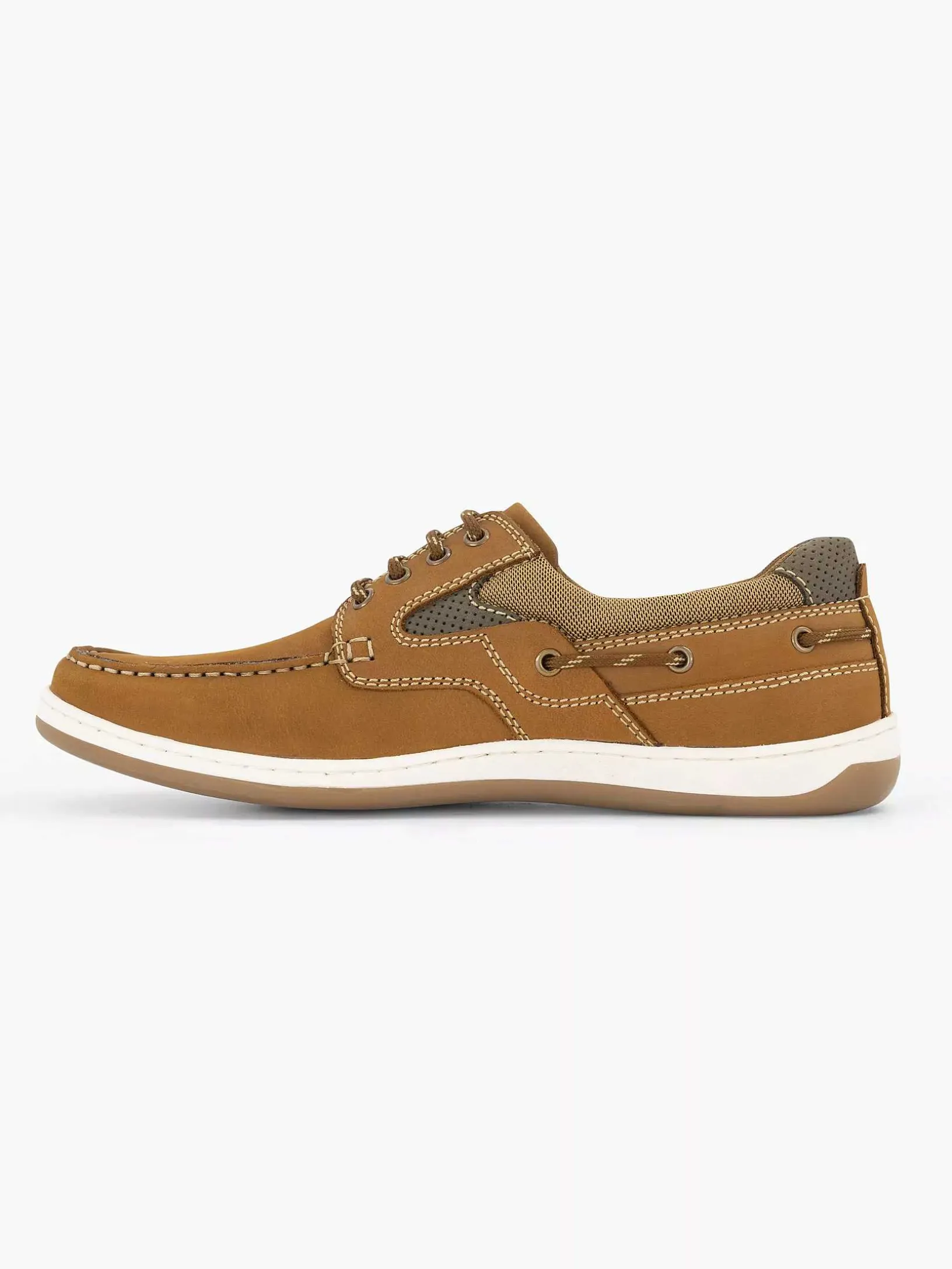 Brown Leather Lace-Up Shoe