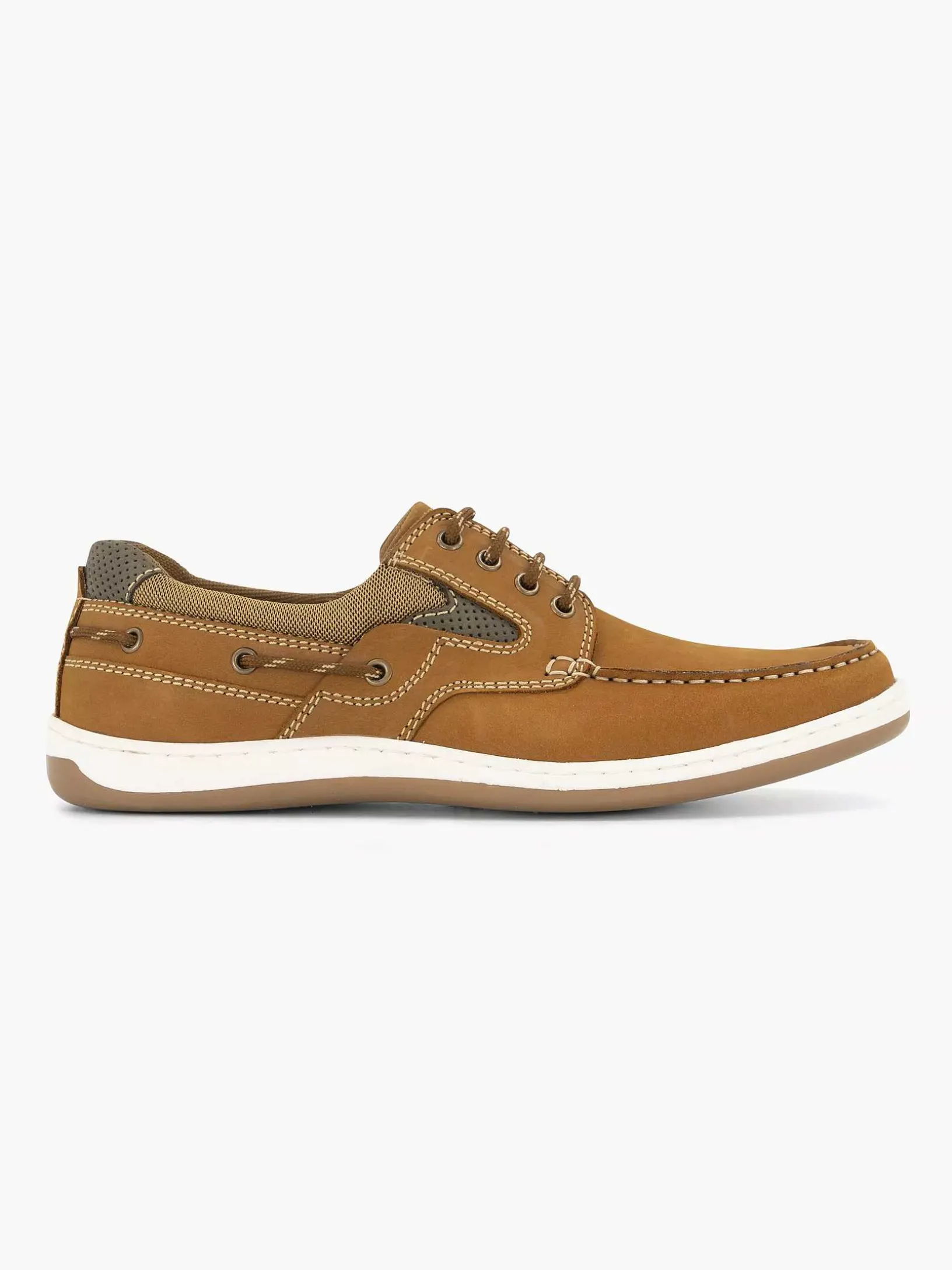 Brown Leather Lace-Up Shoe