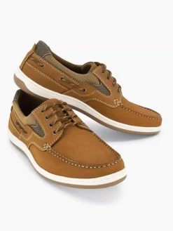 Brown Leather Lace-Up Shoe