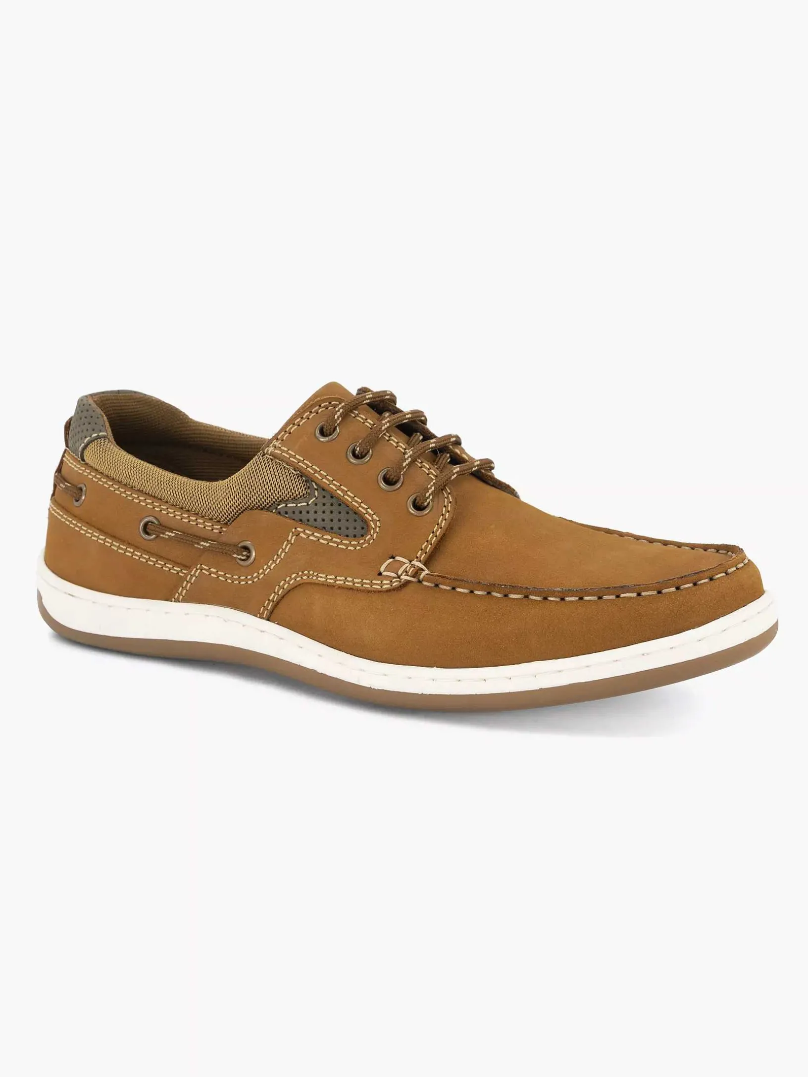 Brown Leather Lace-Up Shoe