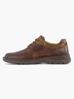 Brown Leather Lace-Up Shoe