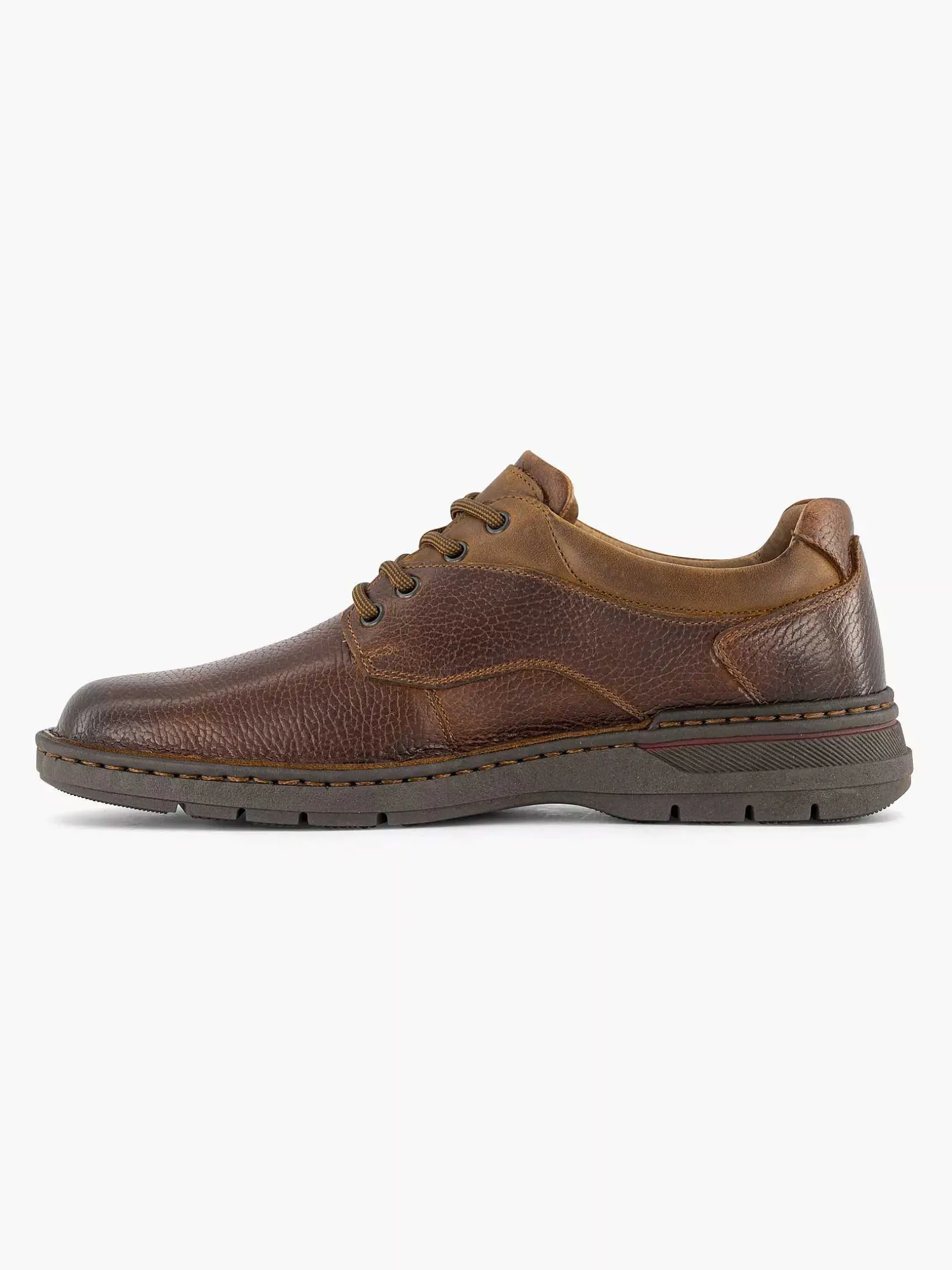 Brown Leather Lace-Up Shoe