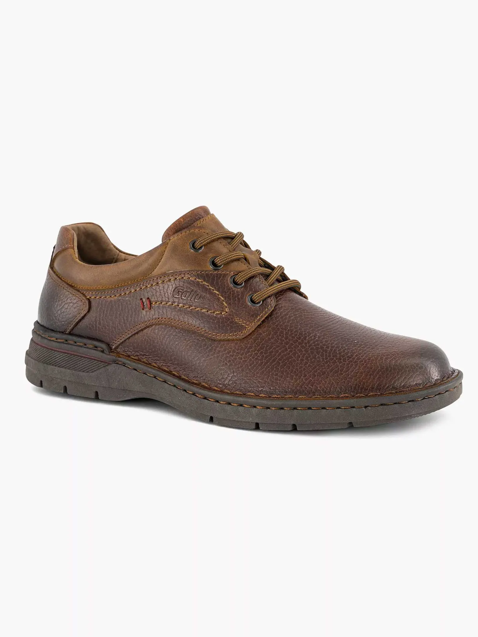 Brown Leather Lace-Up Shoe