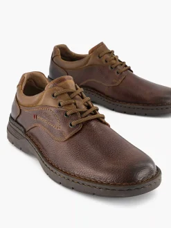 Brown Leather Lace-Up Shoe