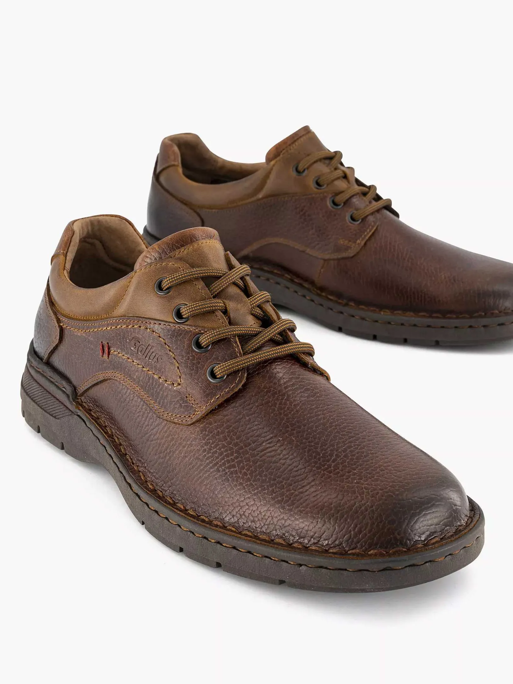 Brown Leather Lace-Up Shoe