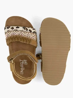 Brown Leather Sandals Panther Print