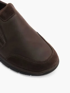 Brown Leather Slip-On