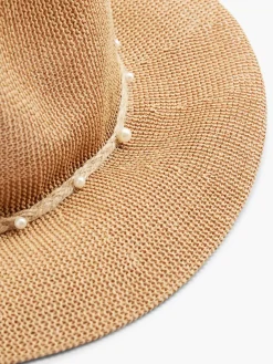 Brown Wicker Beach Hat