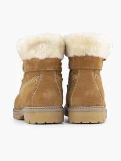 Cognac Leather Lace Boot Lined