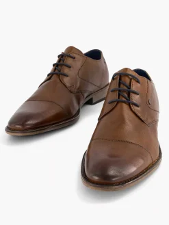 Cognac Leather Lace-Up Shoe